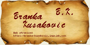 Branka Kušaković vizit kartica
